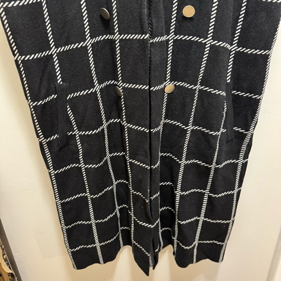 Rachel Zoe Sleeveless Collared Plaid Windowpane Long Blazer Black Vest 3X NWT - Picture 4 of 10